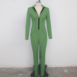 SC Casual Long Sleeve Front Zipper Bodycon Jumpsuits SMR-9371