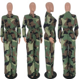 SC Plus Size Camouflage Print Wide Leg Jumpsuits LDS-3181