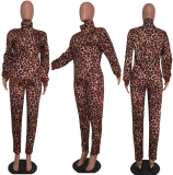 SC Autumn-winter Women Leopard Printed Two Pieces Sets MEM-8238