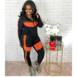 Casual Hooded Zipper Two Piece Pants Sets OYF-8175