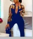 Sexy Mesh Patchwork Buttons One Piece Jumpsuits LA-3161