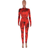 SC Sexy Letter Print Bodysuit And Pants 2 Piece Sets AWN-5065