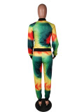 SC Casual Tie Dye Print Zipper Two Piece Sets MK-2045