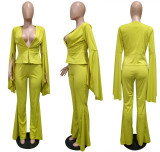 SC Plus Size Blazer Coat Flare Pants 2 Piece Suits LSL-8021