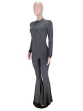 SC Plus Size Sexy Long Sleeves Skinny Flare Jumpsuits CL-6039