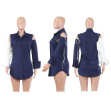 SC Plus Size Full Sleeve Turndown Collar Blouse Shirt NIK-086