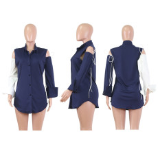 SC Plus Size Full Sleeve Turndown Collar Blouse Shirt NIK-086