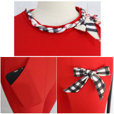 Casual Bow Knot Long Sleeve Two Piece Pants Set TE-3908