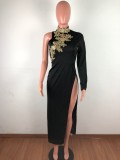 SC Sexy Irregular Split Embroidery Club Dress OSM-4096