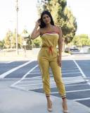 SC Sexy Striped Strapless Off Shoulder Jumpsuits JH-047