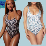 Sexy Leopard Dollar Printed one Piece Swimsuit AIL-024