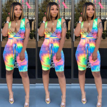 SC Fashion Tie-dye Print Camisole Romper CHY-1164