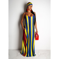 SC Hot Sale Striped Strapless Dress CHY-1167