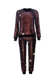 Casual Sequined Long Sleeve Two Piece Pants Set MA-122
