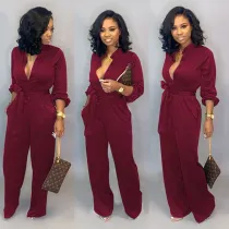 SC Plus Size Sexy Solid Color Jumpsuit LSD-8602