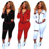 SC Fashion Ribbed Casual Sports Suit CM-119