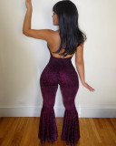 SC Sexy Halter Backless Boot Cut Jumpsuits LSD-8019