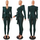SC Fashion Ruffle Casual Two-piece Suit CM-639