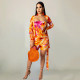 SC Floral Print Strapless Rompers+Cardigan Coat 2 Piece Sets TR-1009