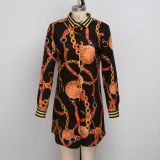 SC Plus Size Printed Shirt Dress SMR-8847