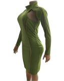 Sexy Long Sleeve Hollow Bodycon Dress WUM-815