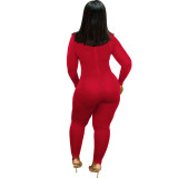 SC Solid Long Sleeve Bodycon One Piece Jumpsuit SFY-066
