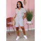 SC Casual Solid V Neck Two Piece Shorts Set TK-6065