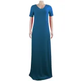 SC Solid Short Sleeve Casual Long Dress SFY-003