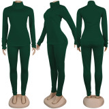 SC Turtleneck Solid Color Two-Piece Suit SFY-064
