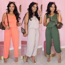 SC Plus Size Solid Casual Loose Sleeveless Jumpsuits MTY-6295