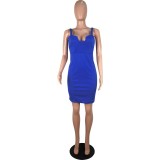SC Solid Color Sling Sleeveless Dress CHY-1113