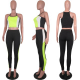 SC Sexy Patchwork Camisole Pants Fitness 2 Piece Sets YIY-5115