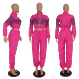 SC Casual Patchwork Tracksuit Two Piece Sets SHD-9052