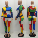 Colorful Plaid Hoodies And Pants 2 Piece Sets MAE-2023