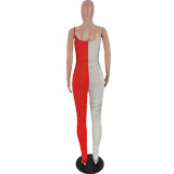 SC Two-color Stitching Pleated Suspenders Jumpsuit YH-HY5138