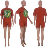 SC Cartoon Print T Shirt And Shorts Two Piece Sets CYAO-8540-1