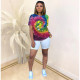 SC Cartoon Print O Neck Short Sleeve T Shirt Tops SHD-D9231