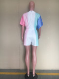 SC Multicolor V Neck Short Sleeve One-piece Rompers ORY-5150