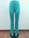 Solid Color Folds Micro-flare Casual Pants LA-3183