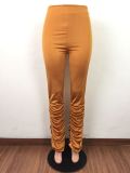 Solid Color Folds Micro-flare Casual Pants LA-3183