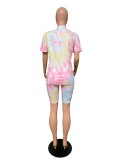 SC Tie Dye Print Casual Two Piece Shorts Set QZX-6122