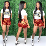 SC Plus Size T Shirt Camo Print Shorts Two Piece Sets FSL-078