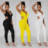 SC Solid Sleeveless Backless Stacked Jumpsuits MIL-106