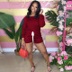 SC Plus Size Solid Slash Neck One Piece Rompers LUO-3061