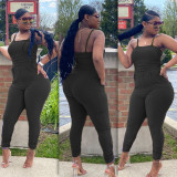 SC Plus Size Solid Sleeveless Strap One Piece Jumpsuits BLI-2020