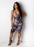 SC Sexy Tie Dye Print Hollow Out Sleeveless Playsuit AL-180