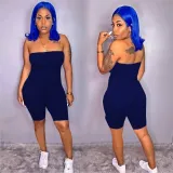 SC Solid Strapless Sleeveless Skinny One Piece Playsuit AL-178