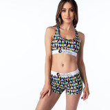 SC Casual Printed Tank Top Shorts Two Piece Sets LSL-6351