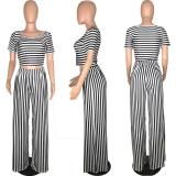SC Fashion Casual Striped Two Piece Suit WAF-5001