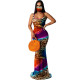 SC Tie Dye Print Sleeveless Slim Mermaid Maxi Dress SFY-126